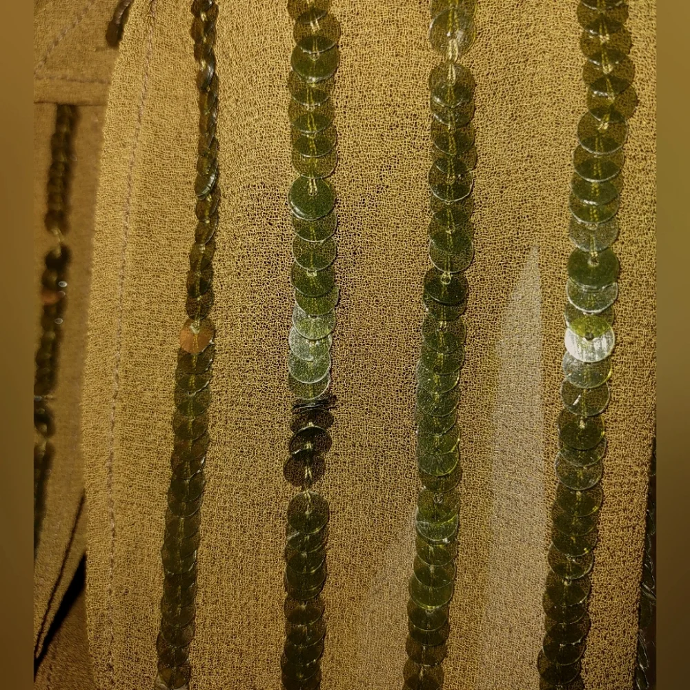 Olive Green Sequin Scarf
